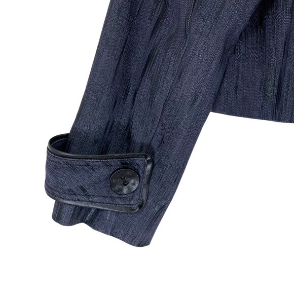 Retro style denim jacket 50"s style funnel collar col navy size 40(10) - Picture 9 of 11